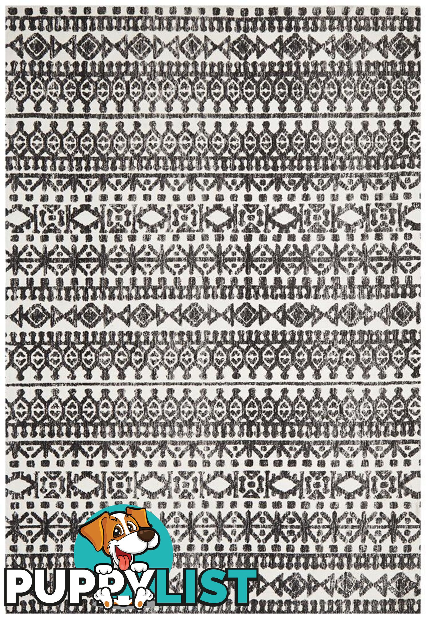 Levi Yasmin Ivory Black Rug - Unbranded - 9375321847933