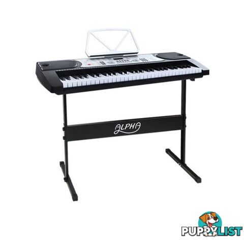 61 Keys Electronic Piano Keyboard Led Electric Silver Music Stand - Alpha - 9350062195284