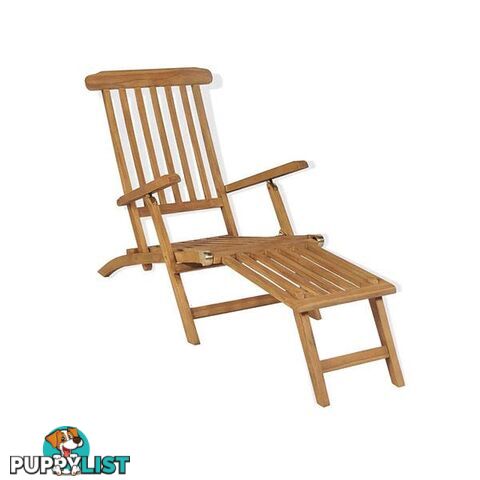 Deck Chair With Footrest Solid Teak Wood - Unbranded - 8718475580942