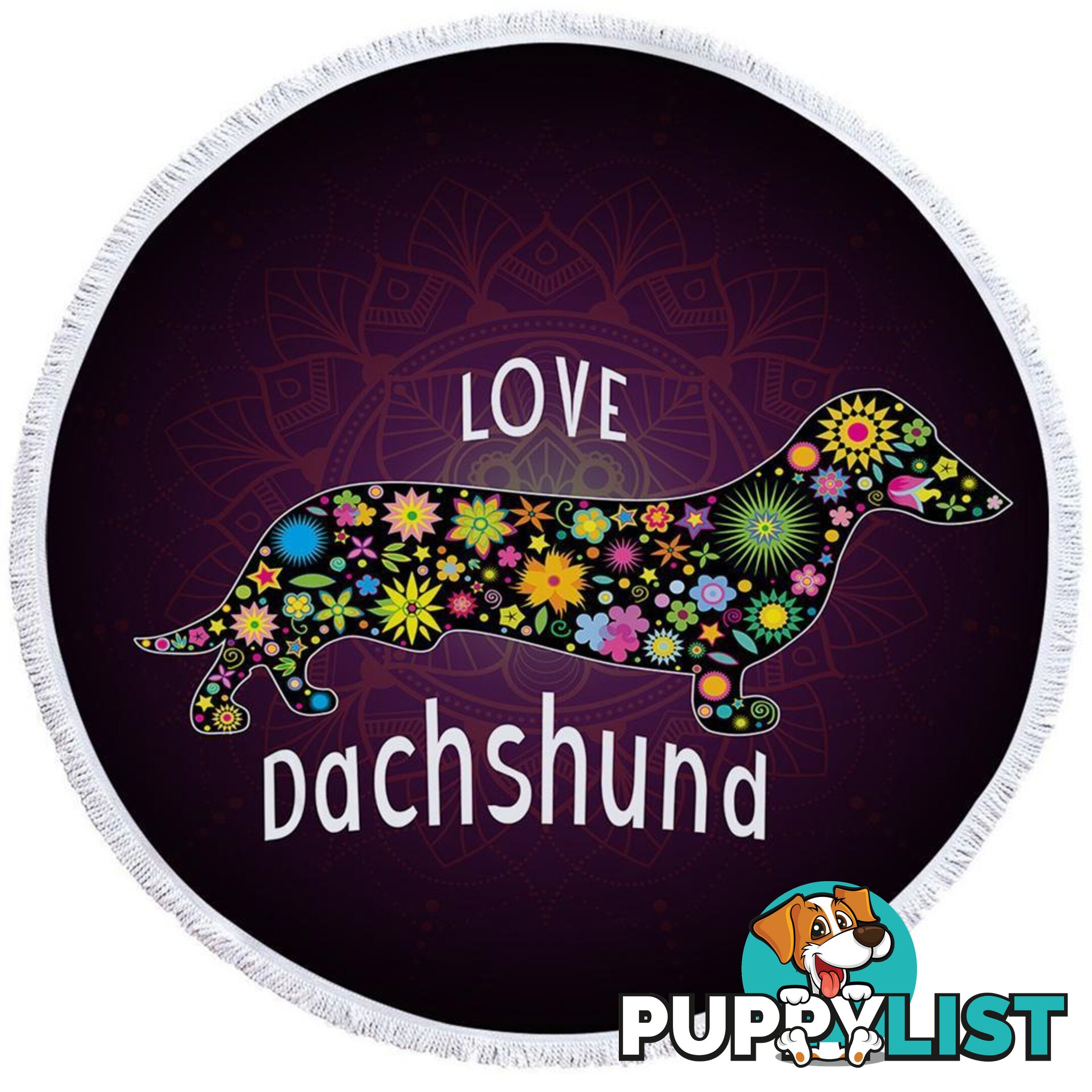 Love Dachshund Dog Beach Towel - Towel - 7427046316910