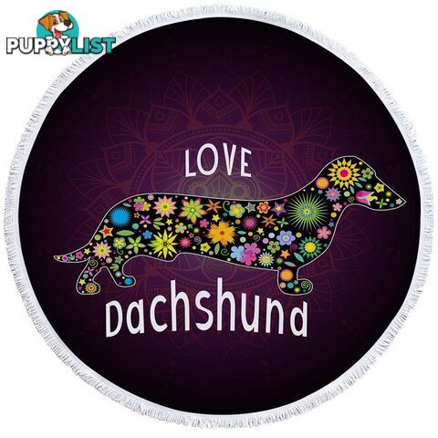 Love Dachshund Dog Beach Towel - Towel - 7427046316910