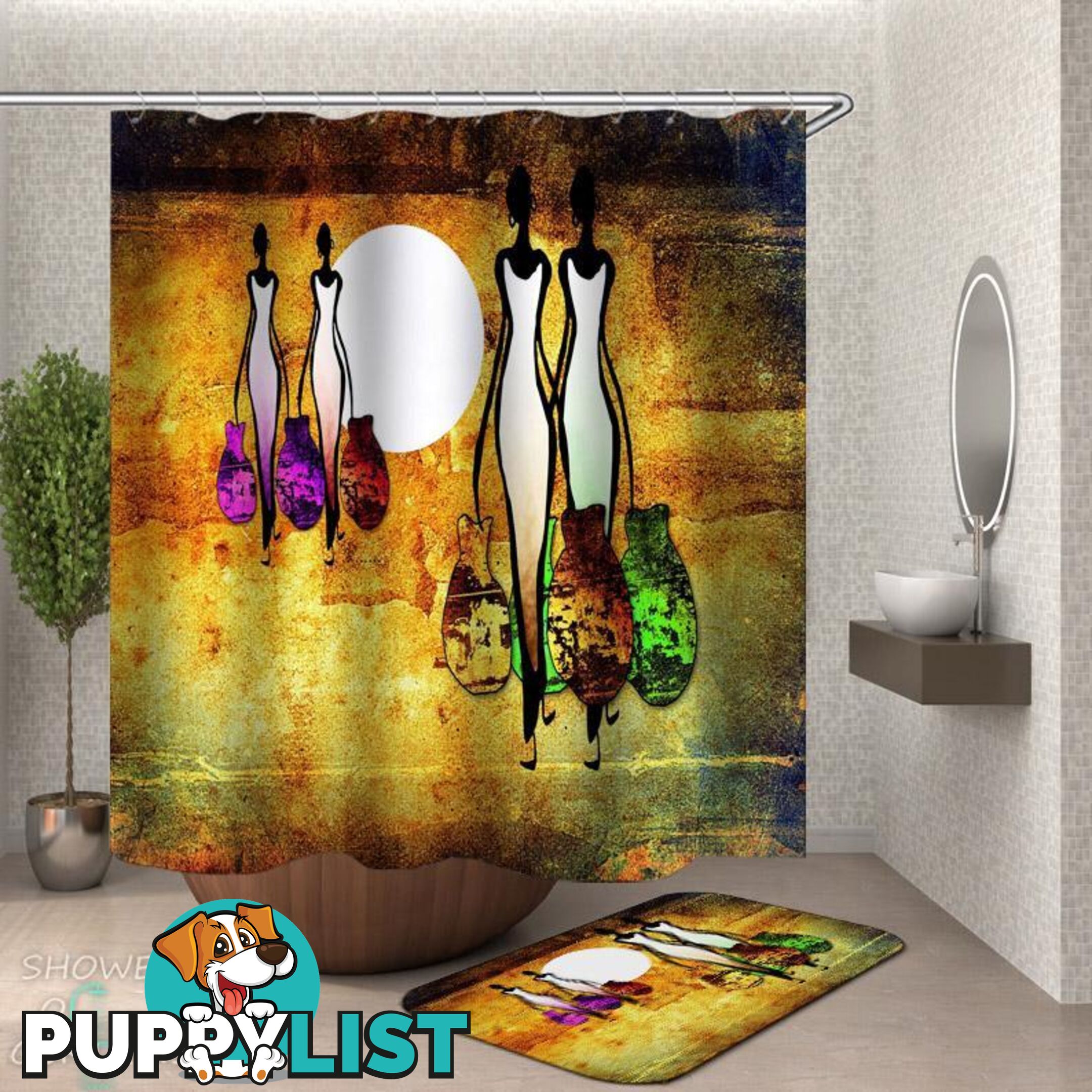 Artistic African Tribal Women Shower Curtain - Curtain - 7427046300124