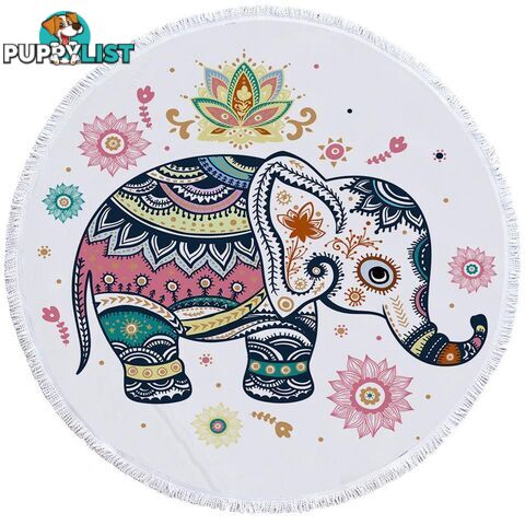 Cute Oriental Elephant Beach Towel - Towel - 7427046311649