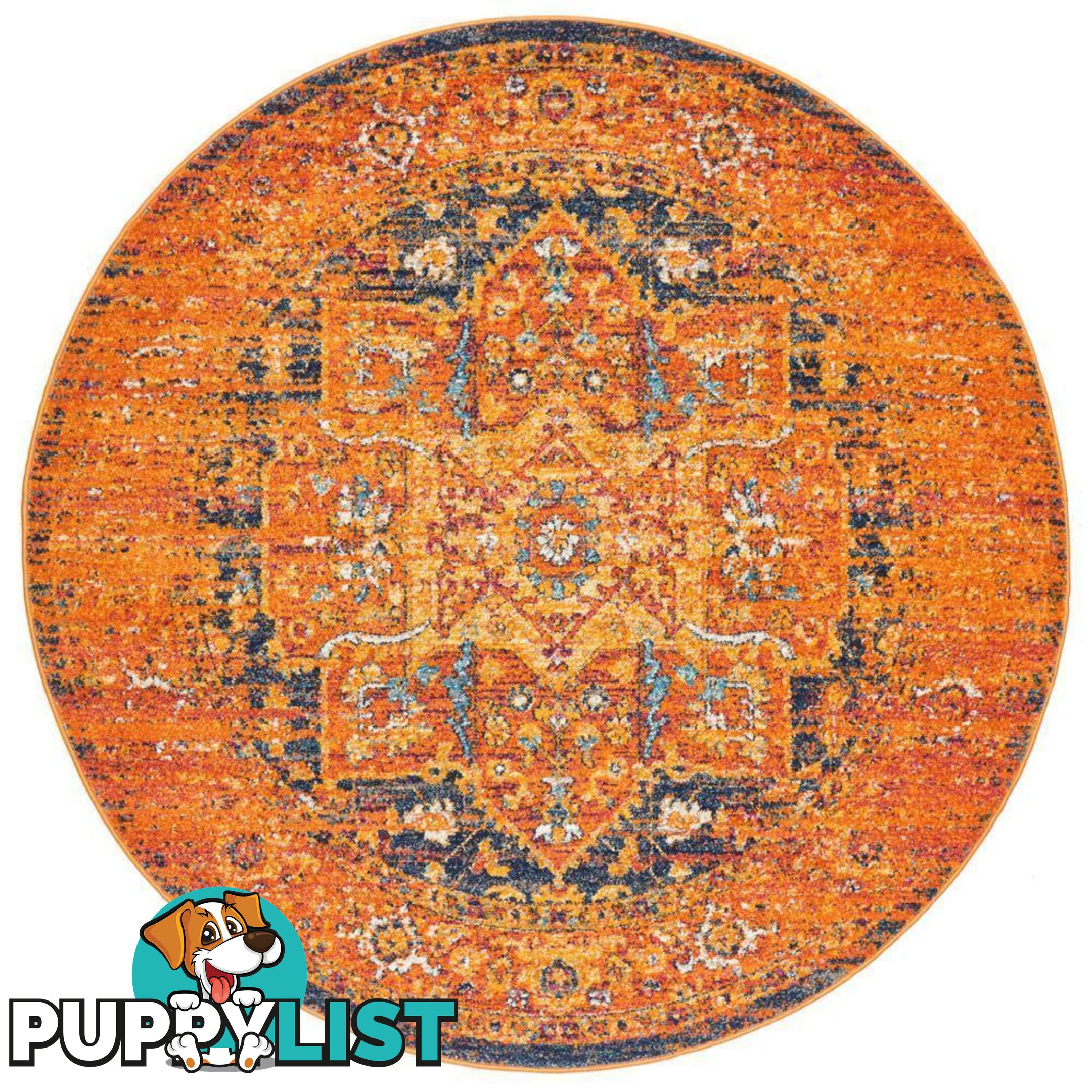 Radiance Rustic Round Rug - Unbranded - 9375321886383