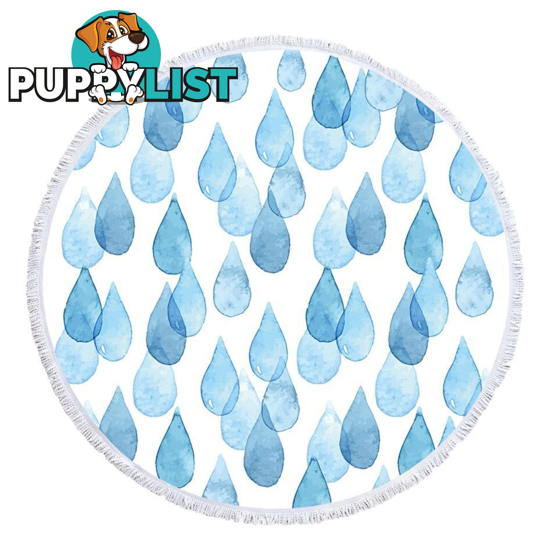 Blue Rain Drops Beach Towel - Towel - 7427046334167