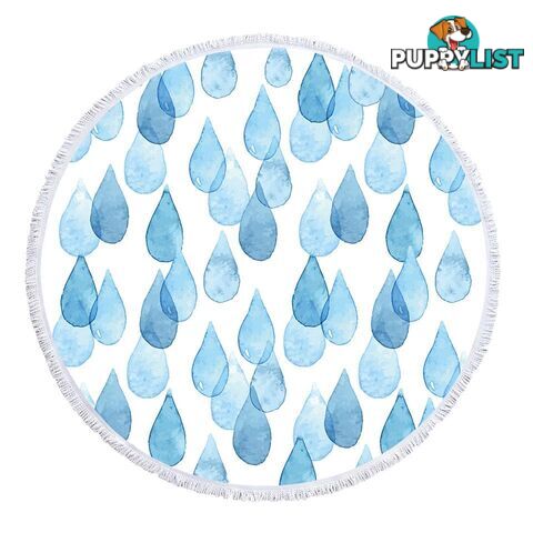 Blue Rain Drops Beach Towel - Towel - 7427046334167