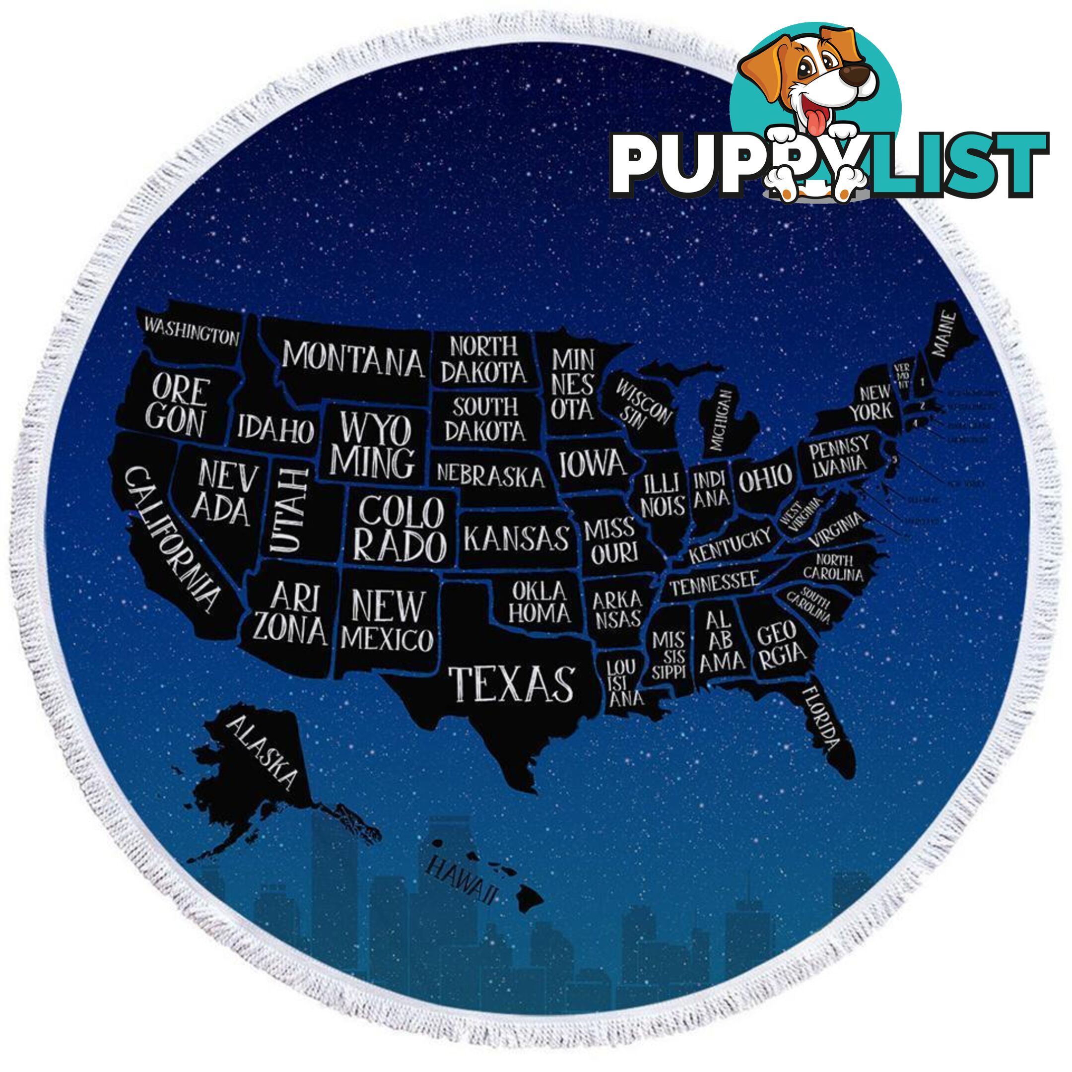 Night USA Map Beach Towel - Towel - 7427046310376