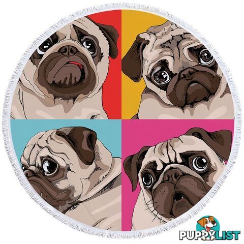 Adorable Pug Beach Towel - Towel - 7427046310017