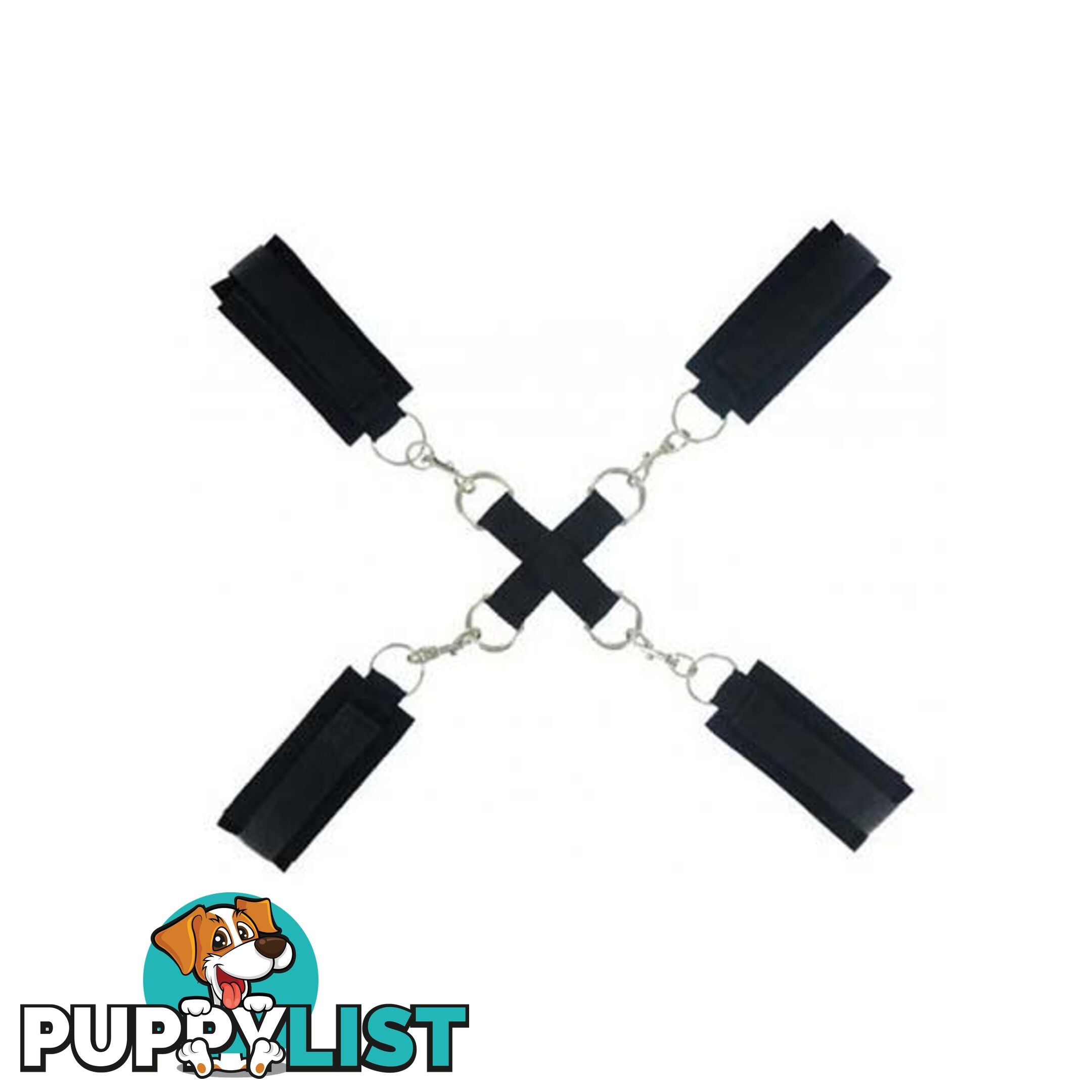 Stay Put Cross Tie Restraints Black - Adult Toys - 848518003324