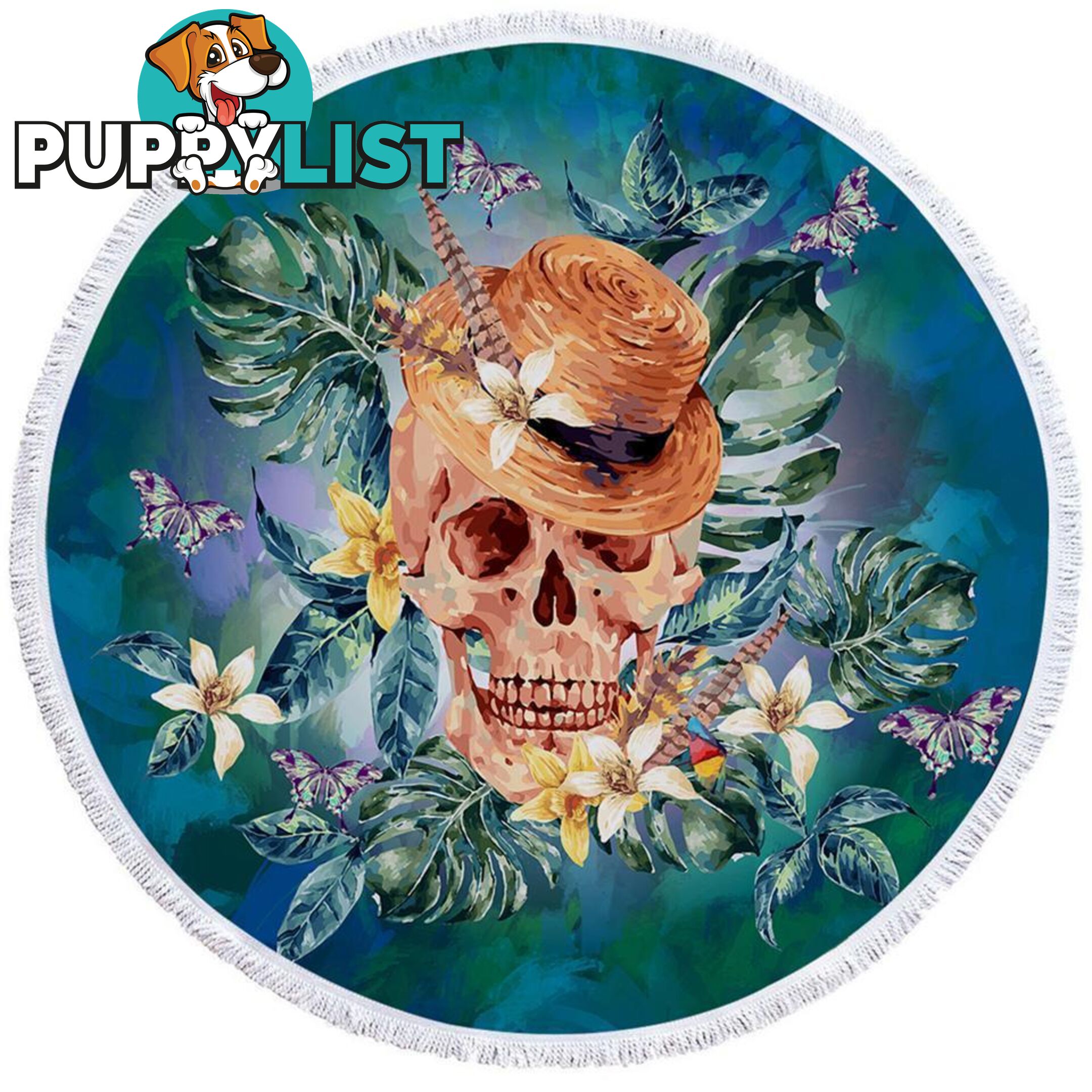 Tropical Skull Beach Towel - Towel - 7427046314657