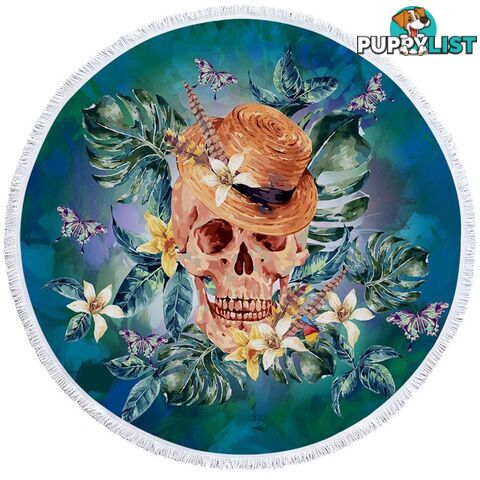 Tropical Skull Beach Towel - Towel - 7427046314657