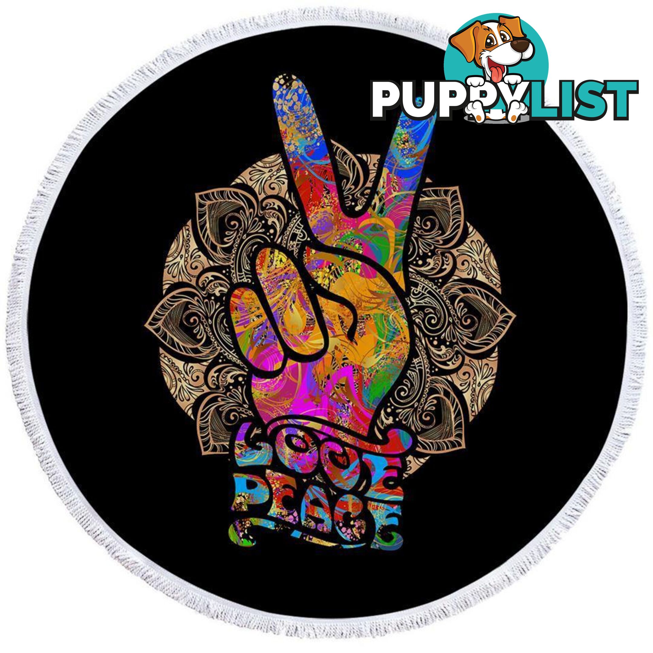 Love Peace Beach Towel - Towel - 7427046309516