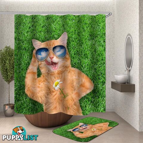 Chilling Out Cat Shower Curtain - Curtain - 7427046106092