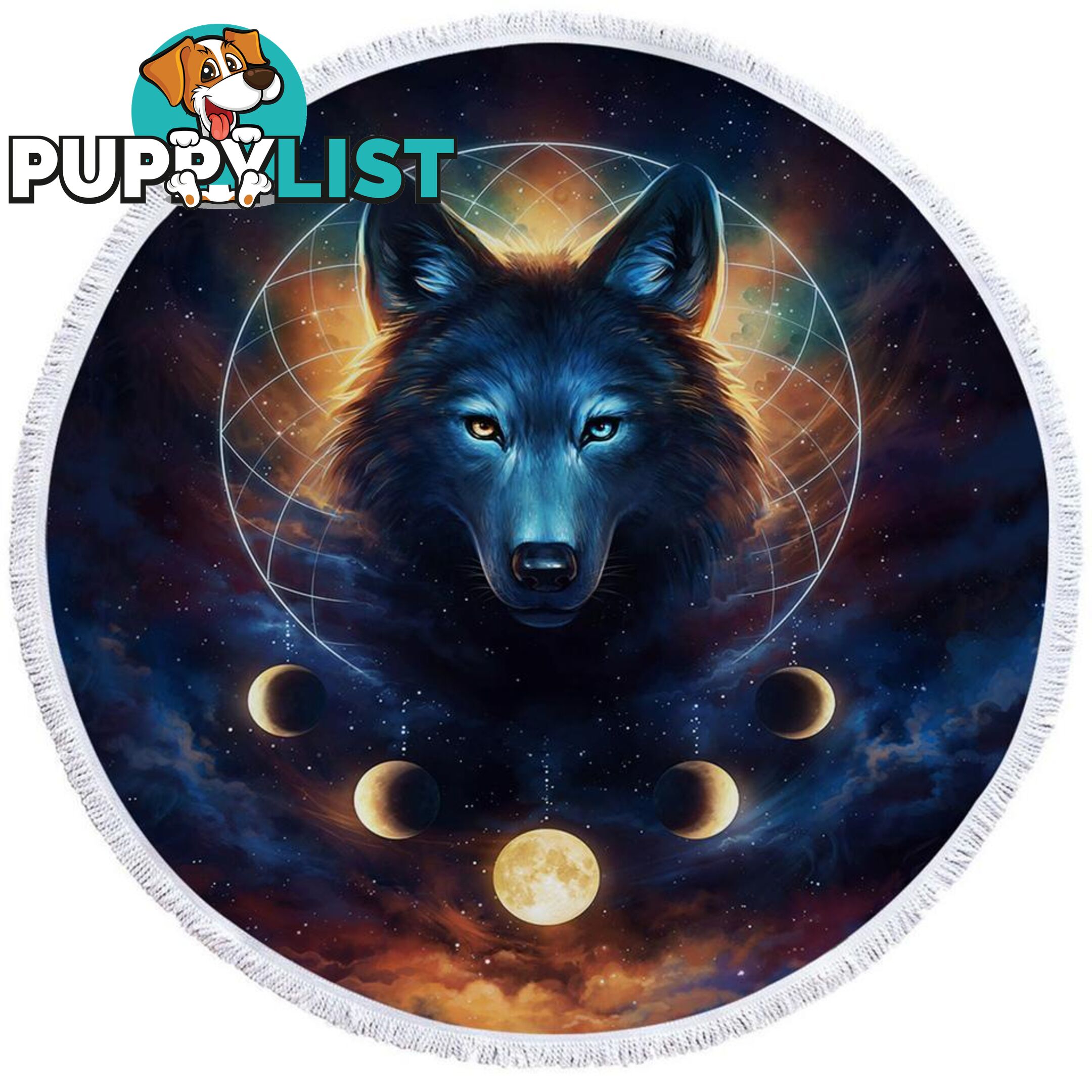 Moon Wolf Beach Towel - Towel - 7427046311427