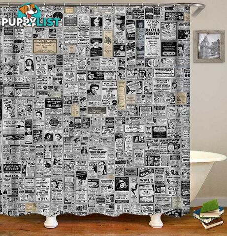 Vintage Newspaper Ads Shower Curtain - Curtain - 7427046082600