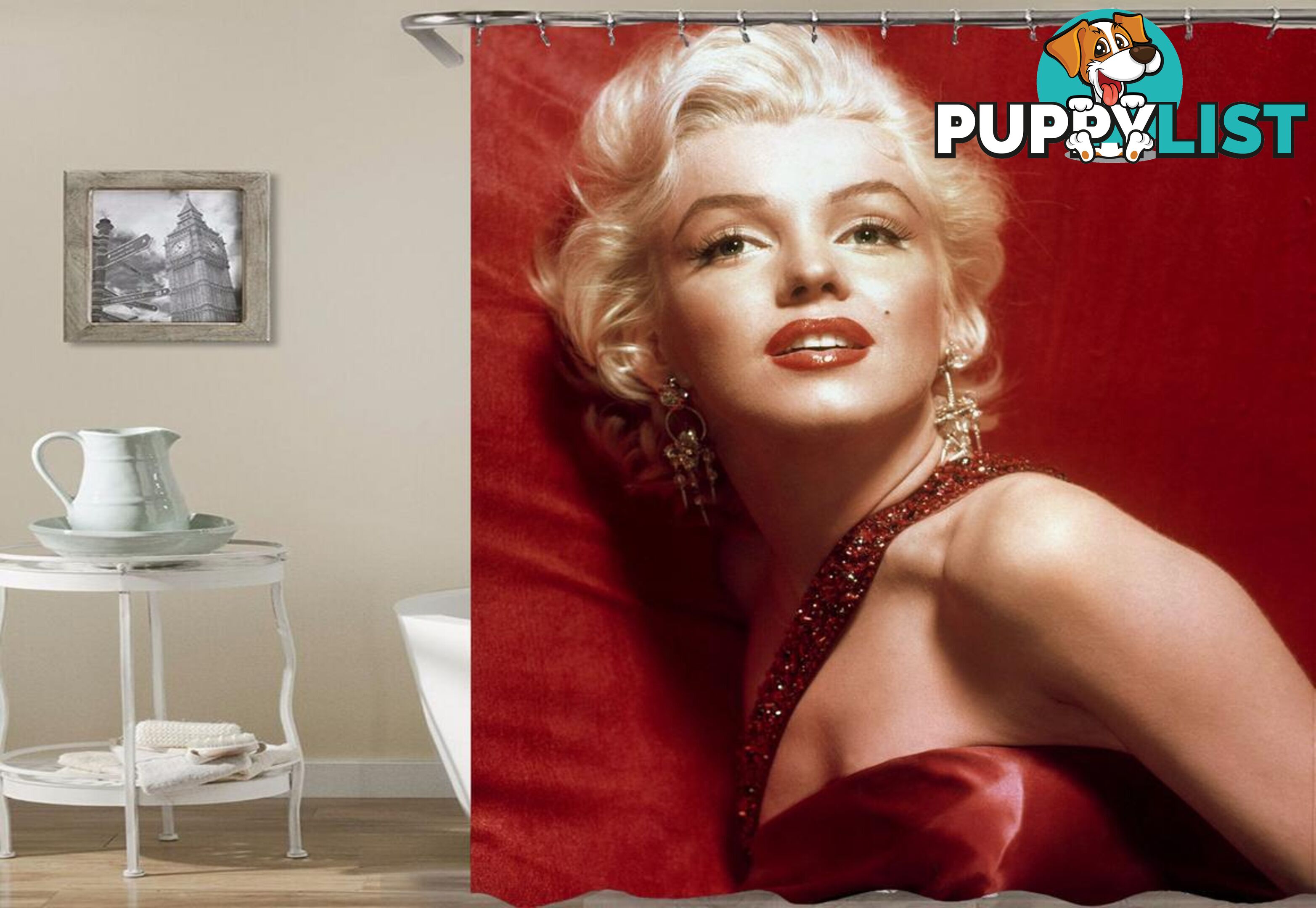 Marilyn Monroe The Lady In Red Shower Curtain - Curtain - 7427045928640