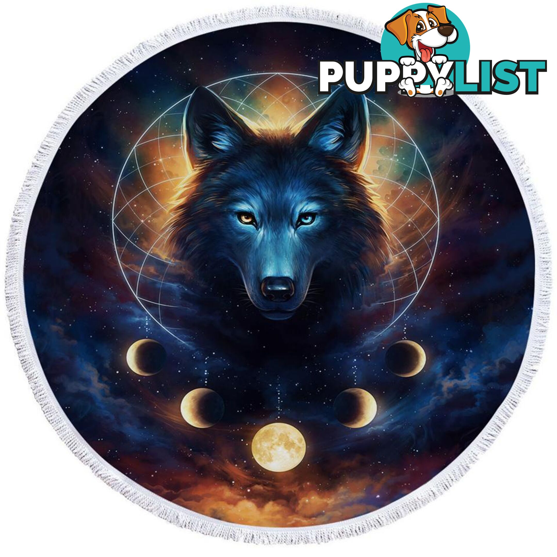 Moon Wolf Beach Towel - Towel - 7427046311410