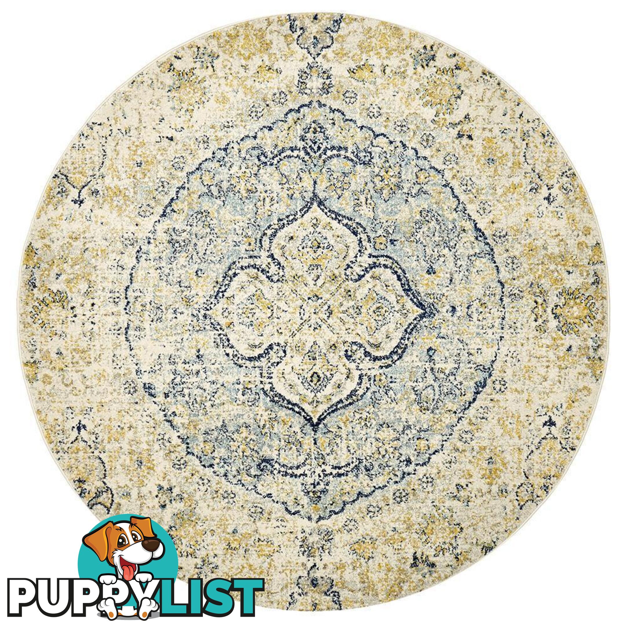 Museum Tyler Sky Blue Round Rug - Unbranded - 9375321850216