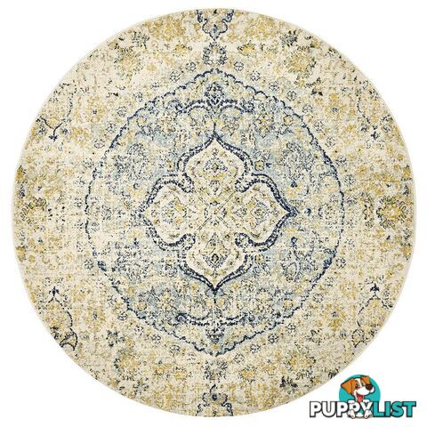 Museum Tyler Sky Blue Round Rug - Unbranded - 9375321850216