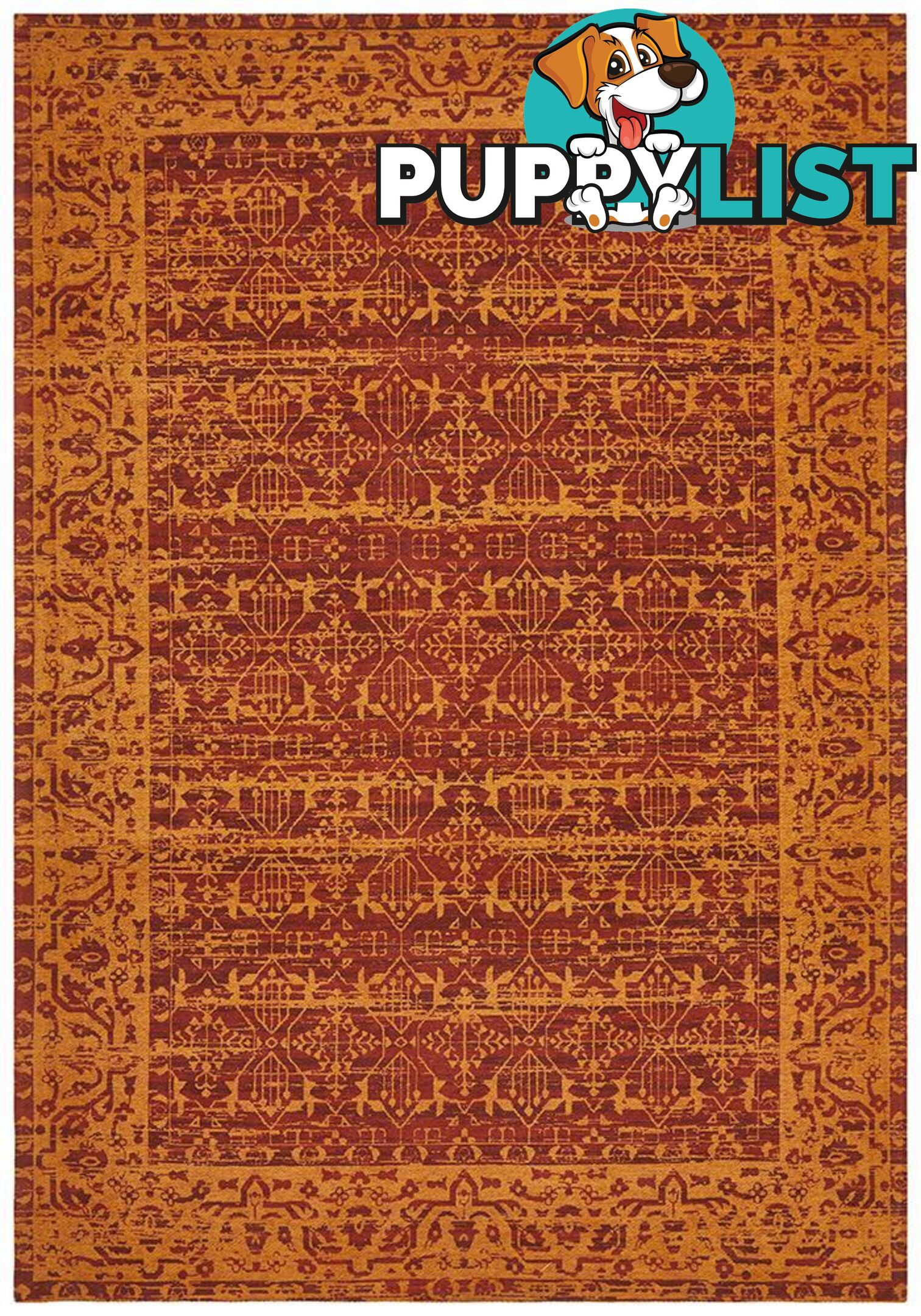 Magnolia Border Paprika Rug - Unbranded - 9375321879934