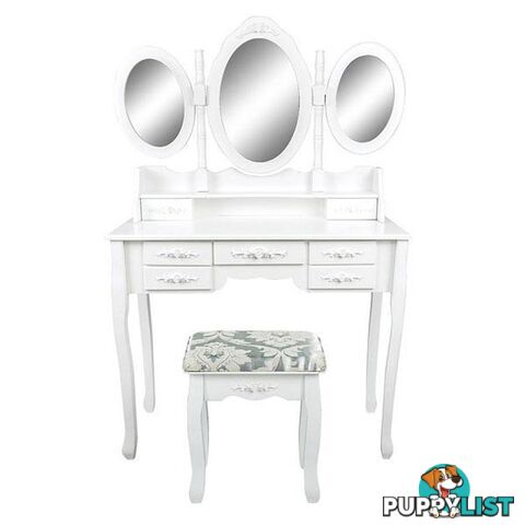 Dressing Table 7 Drawers 3 Mirrors - La Bella - 9352338009431