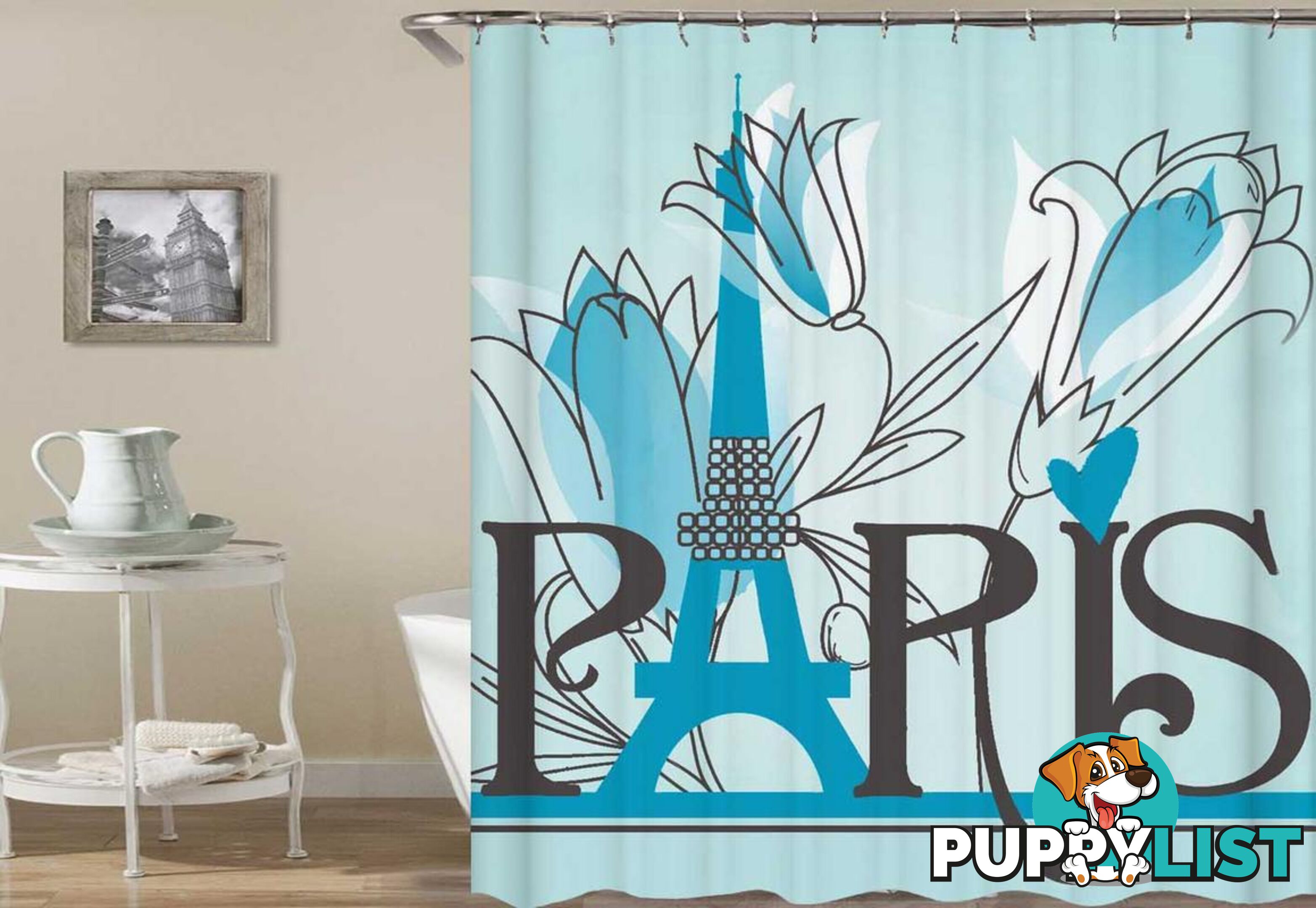 Paris Eiffel Tower Shower Curtain - Curtain - 7427046078306