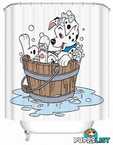 Cartoon Dalmatian Dog Taking A Bath Shower Curtain - Curtain - 7427005908484