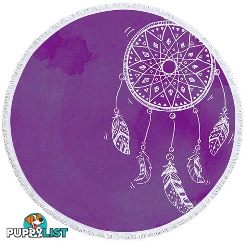 Purple Background Dream Catcher Beach Towel - Towel - 7427046311694