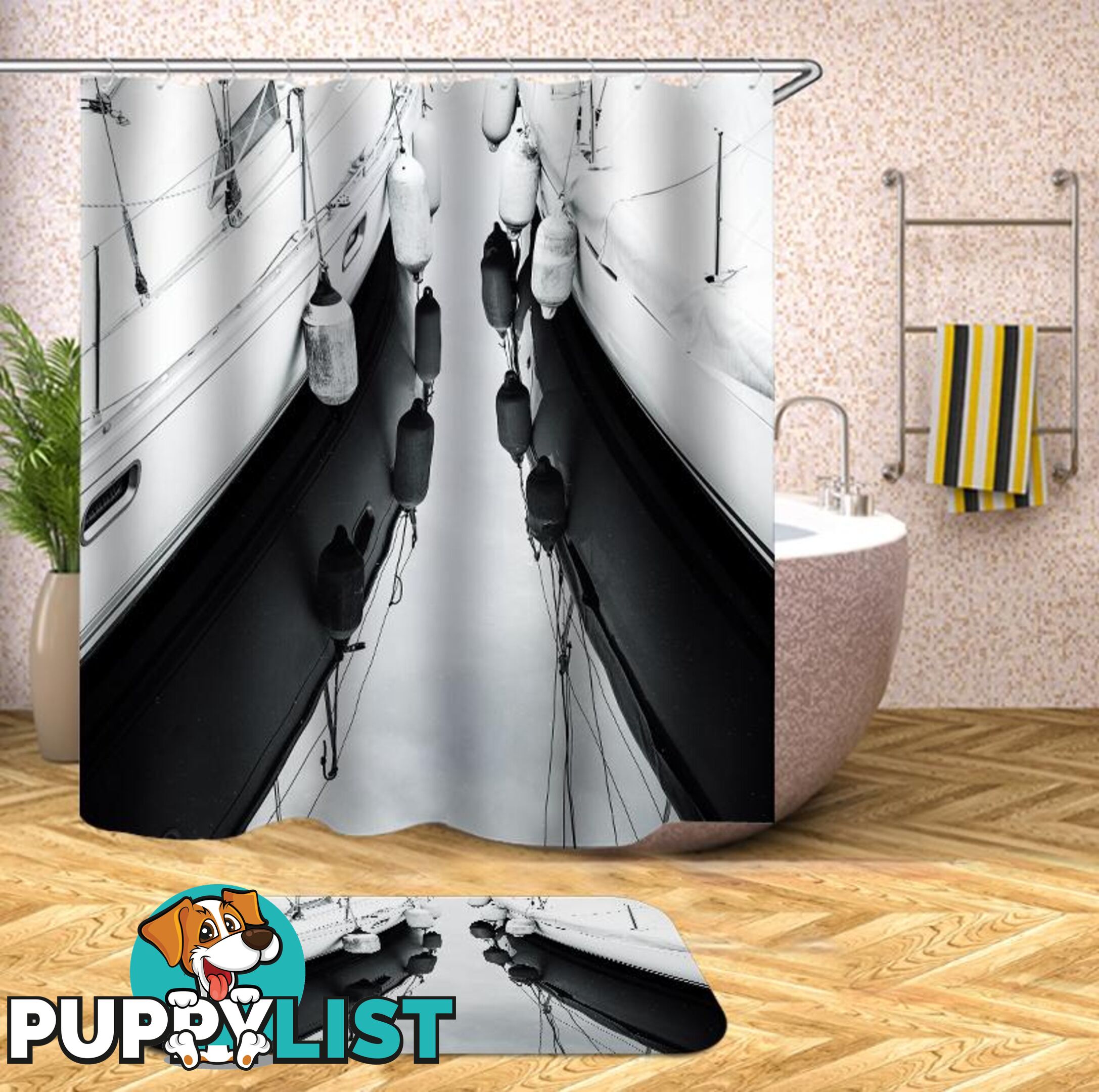 Yachts' Fenders Shower Curtain - Curtains - 7427045955103