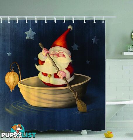 Santa Is Paddling Shower Curtain - Curtain - 7427045966291