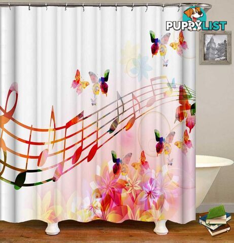 Colorful Musical Notes Shower Curtain - Curtain - 7427046081870