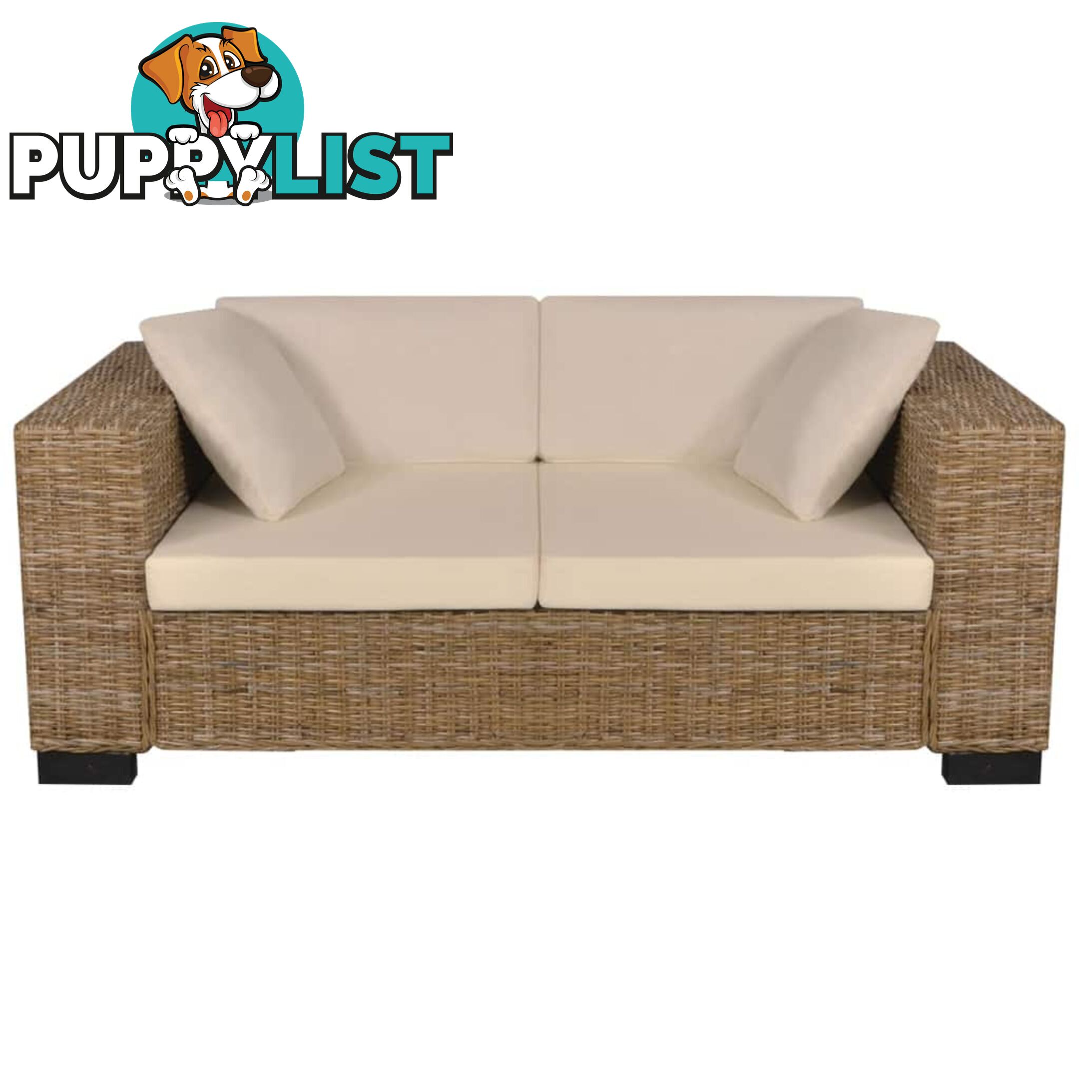 Seven Piece 2-Seater Sofa Set Real Rattan - Unbranded - 7427046375689