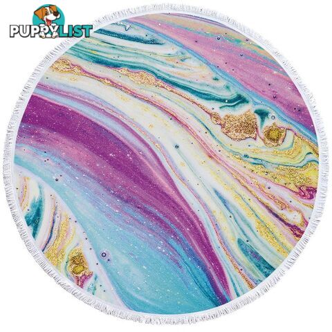 Bluish Purplish Marble Beach Towel - Towel - 7427046305358