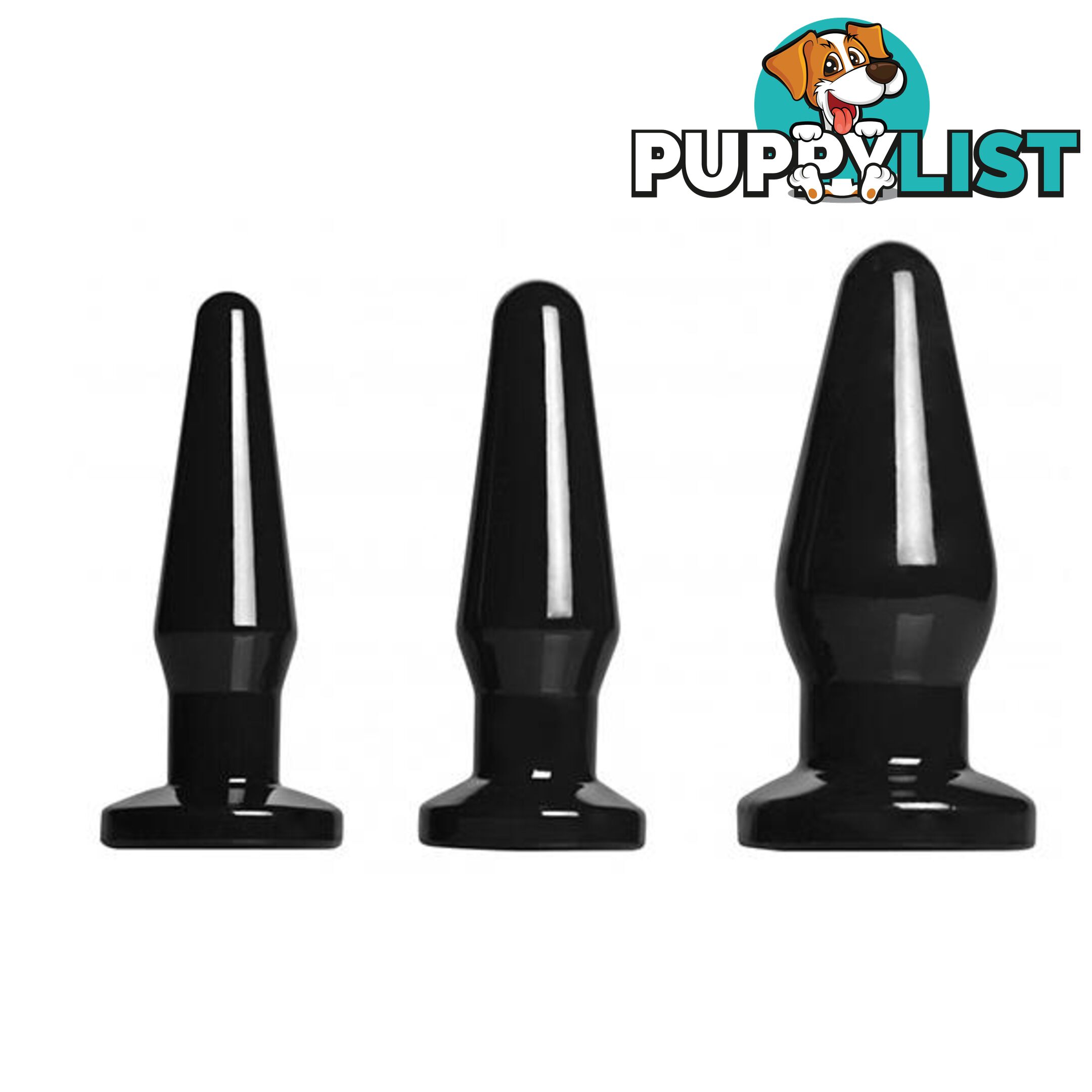 Level Up 3 Piece Anal Plug Set Black - Frisky - 848518018441