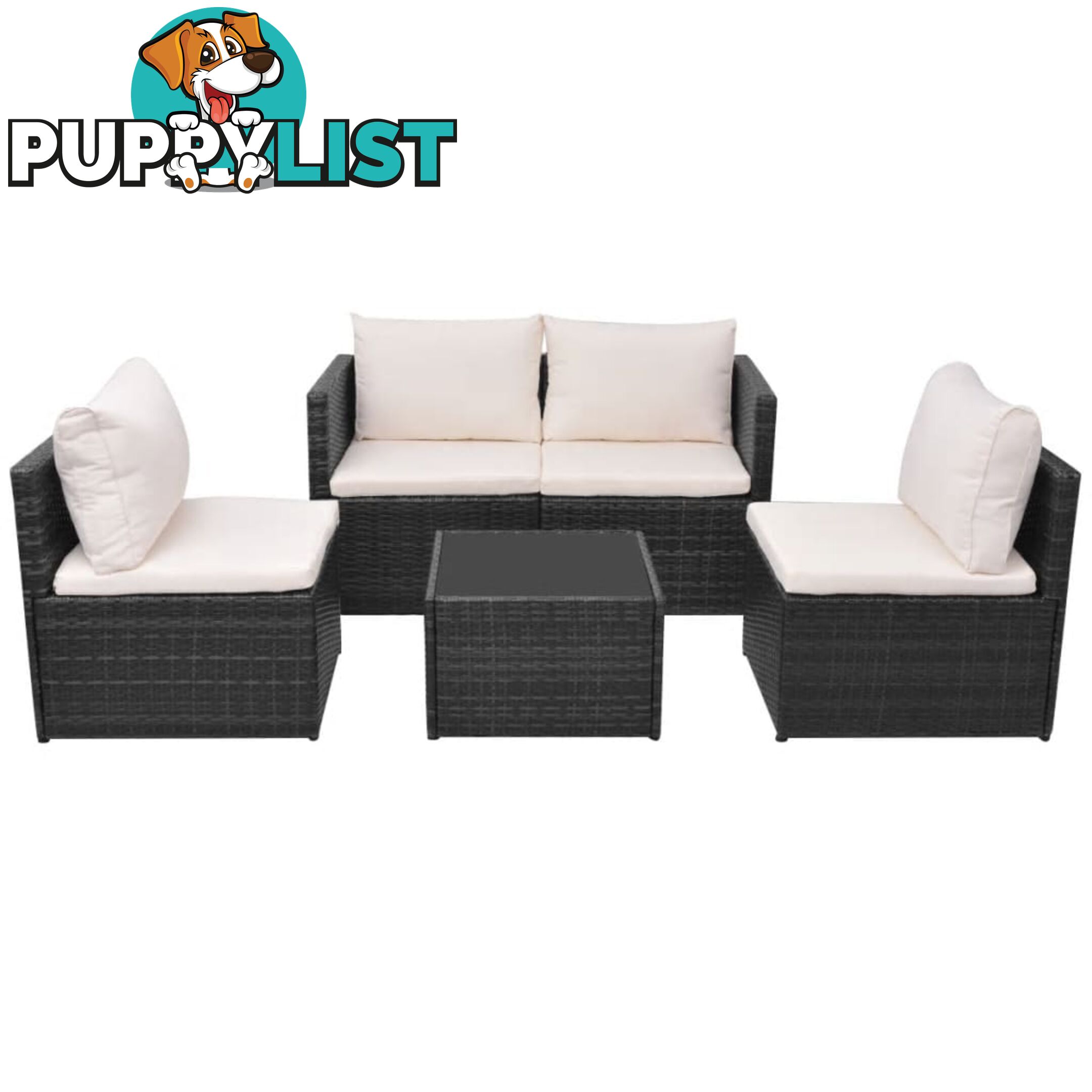 Garden Sofa Set Poly Rattan Black 13 Pieces - Unbranded - 9476062037963