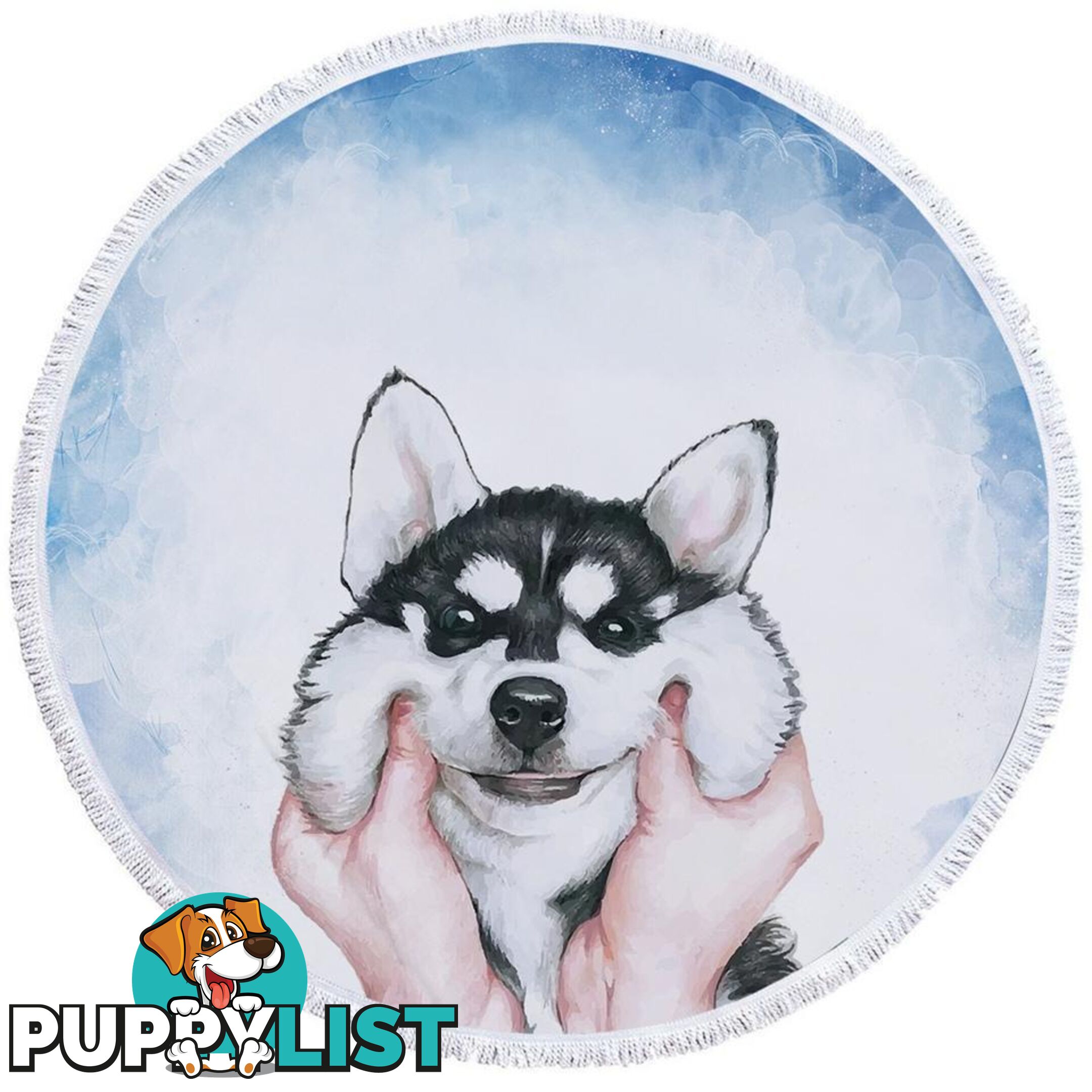 Funny and Cute Husky Beach Towel - Towel - 7427046328494