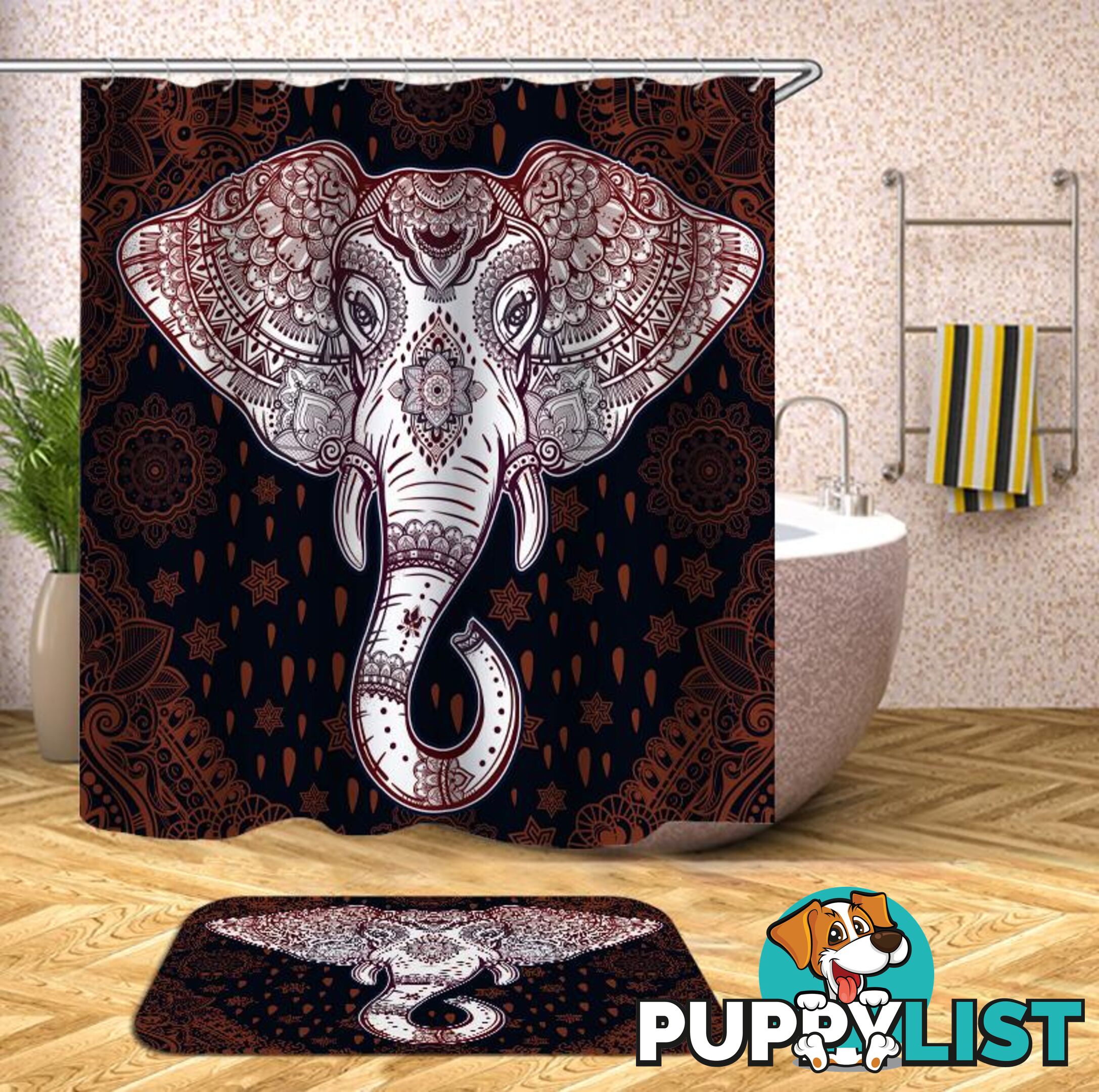 Gorgeous Indian Elephant Shower Curtain - Curtain - 7427046001502