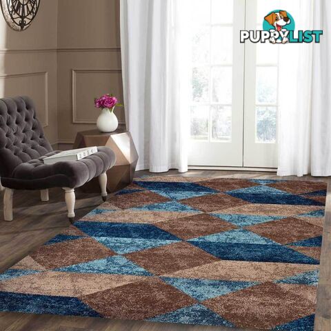 STUDIO Diamond BEIGE TEAL RUG - Unbranded - 787976578350