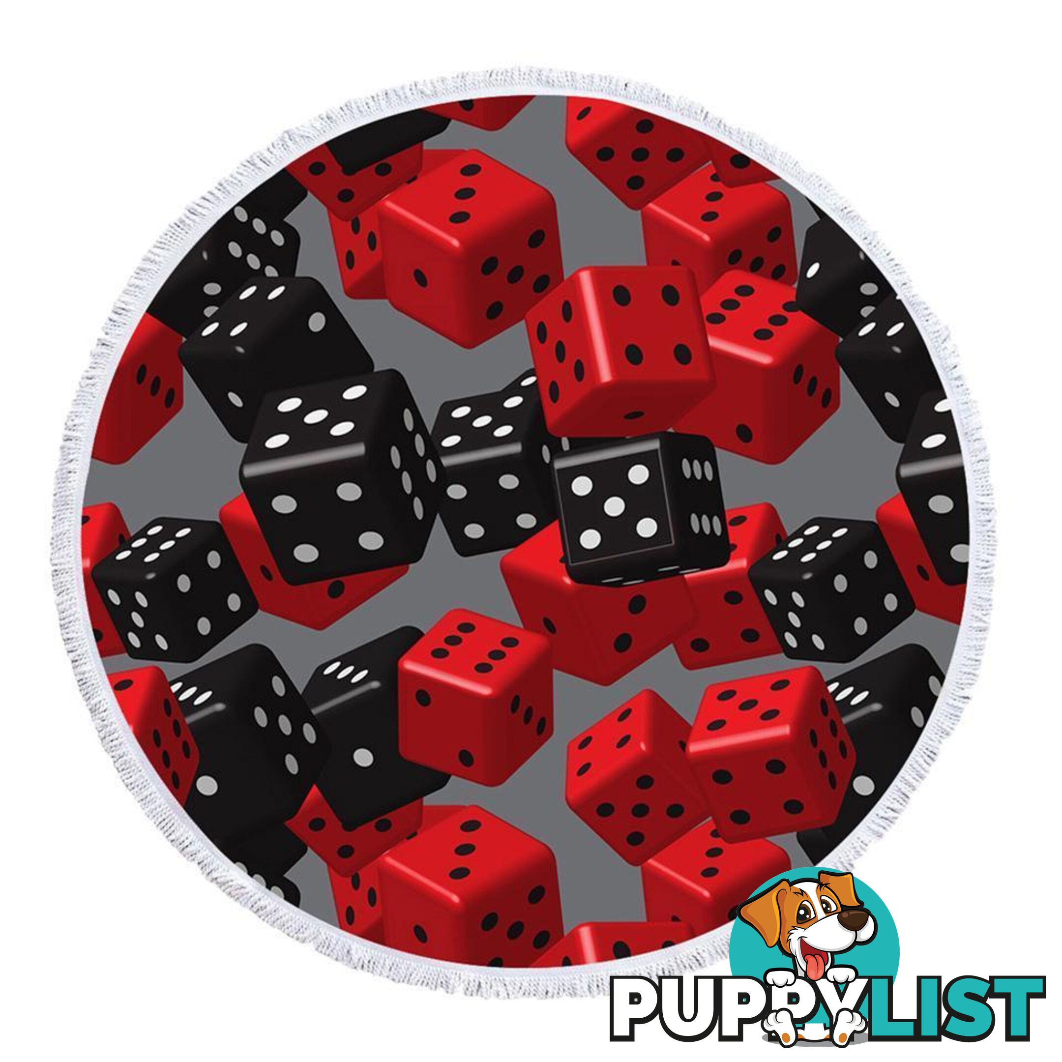 Red and Black Dice Beach Towel - Towel - 7427046334907