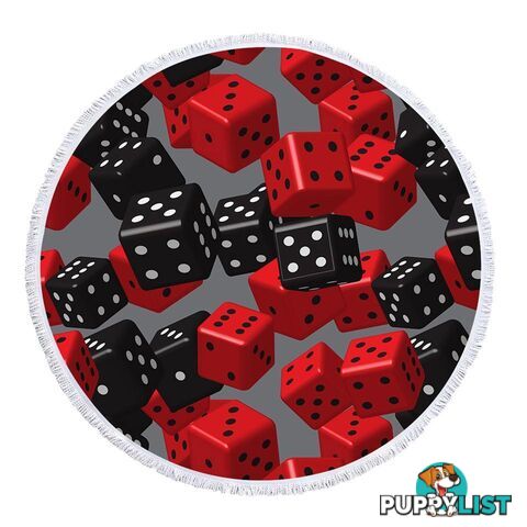 Red and Black Dice Beach Towel - Towel - 7427046334907