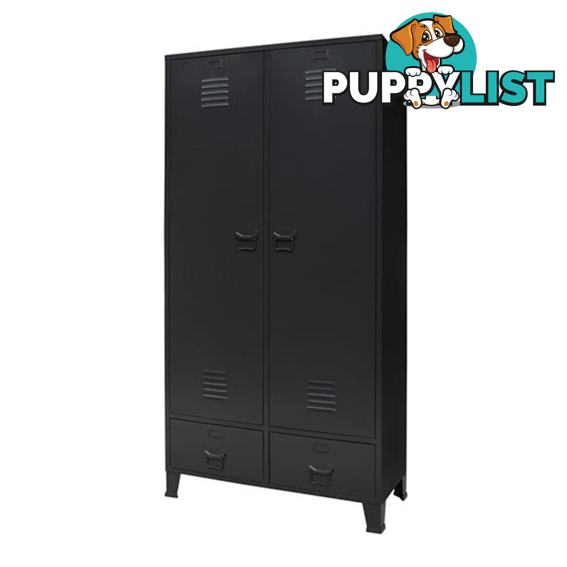 Wardrobe Metal Industrial Style 90X40X180 Cm Black - Wardrobe - 787976575410