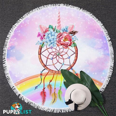 Unicorn Dream Catcher Beach Towel - Towel - 7427046332750