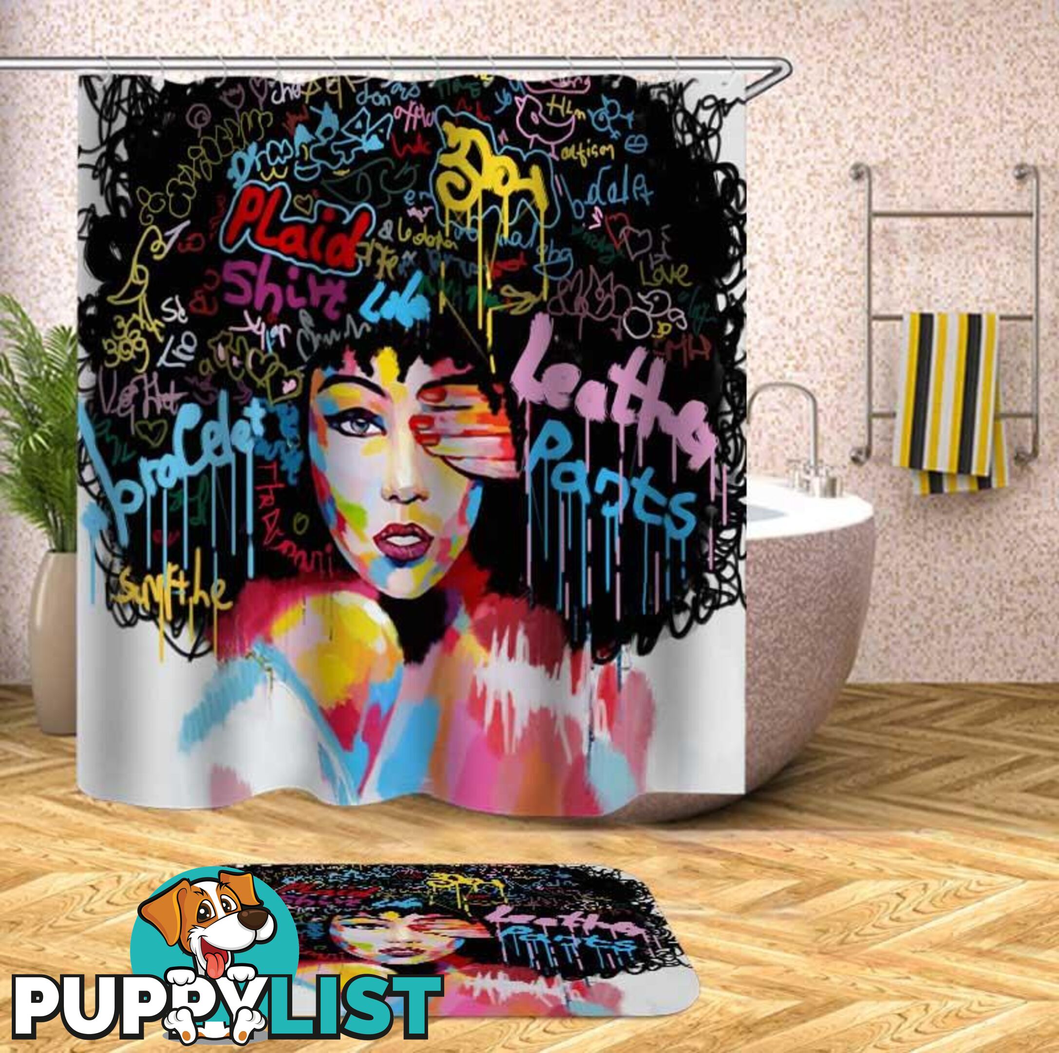 Urban Beautiful Afro Girl Shower Curtain - Curtain - 7427046143899