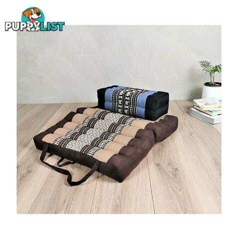 Foldable Meditation Cushion Brown And Seating Block Set Brwblueele - Mango Trees - 9476062141271