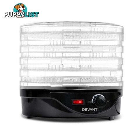 5 Tray Round Food Dehydrator - Devanti - 4344744417455