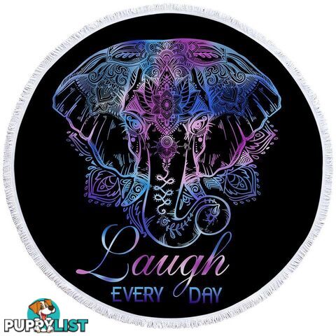 Inspirational Blue Purple Indian Elephant Beach Towel - Towel - 7427046312400