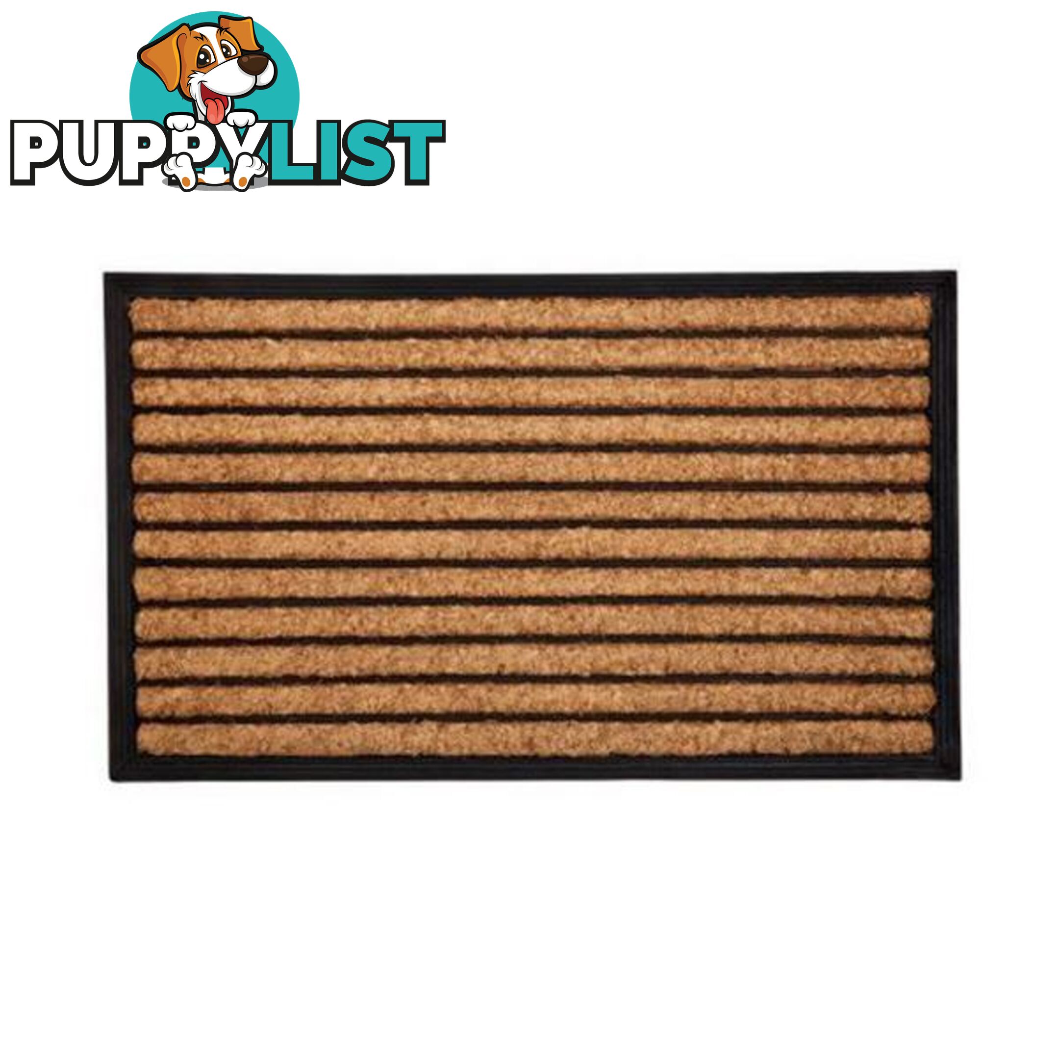 Stripes Rubber Bordered Coir Door Mat - Unbranded - 8901304508266
