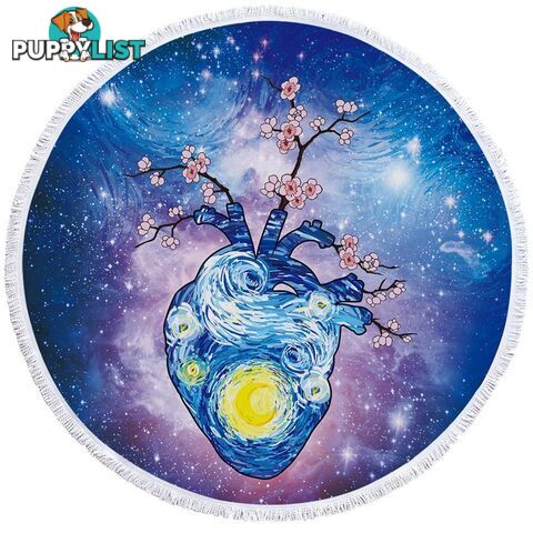 Space Human Heart Beach Towel - Towel - 7427046323178