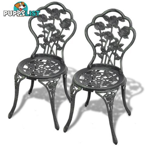 Bistro Chairs 2 Pcs Green 41 x 49 x 81.5 Cm Cast Aluminum - Unbranded - 9476062037994