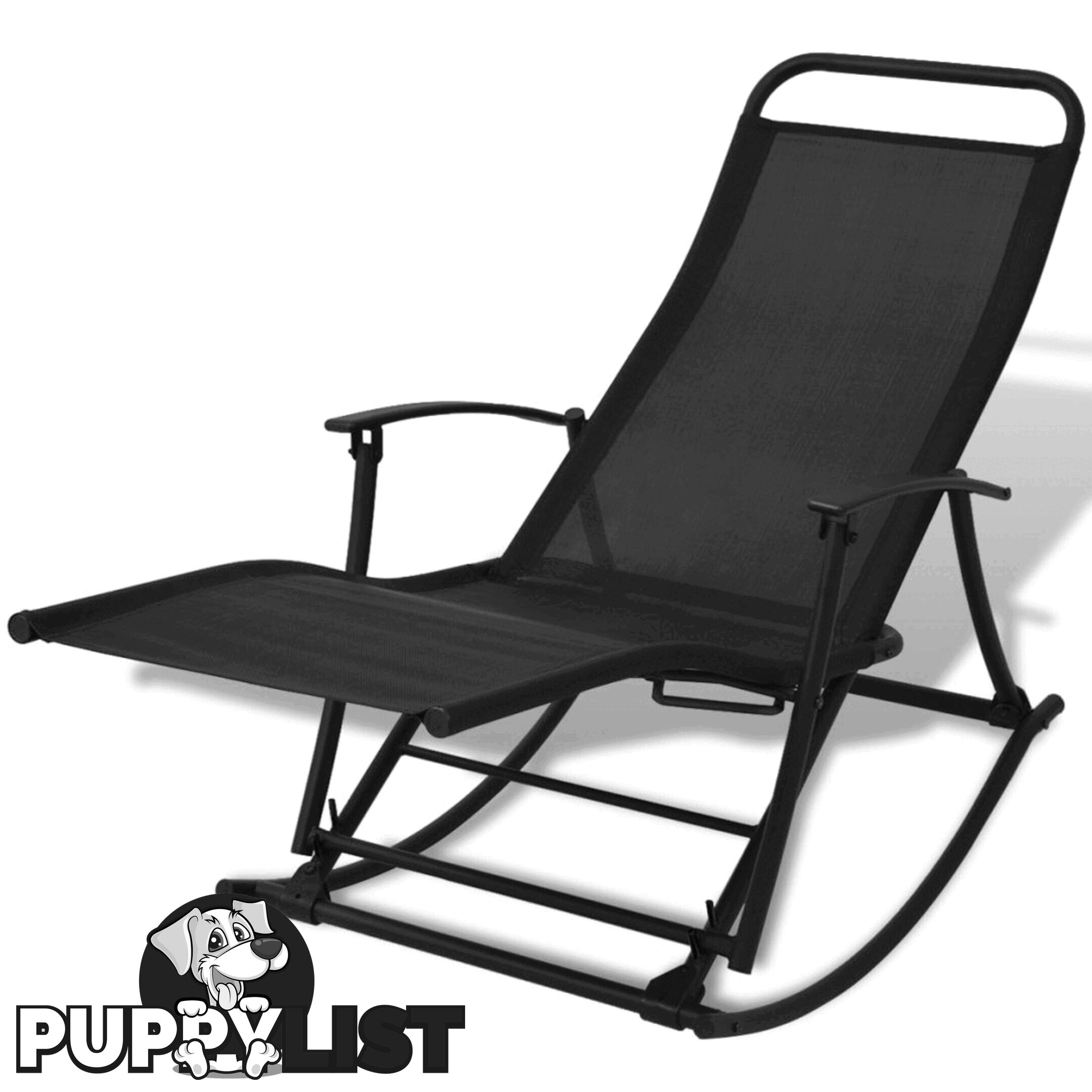 Fold-able Garden Rocking Chair - Black - Unbranded - 4326500417183